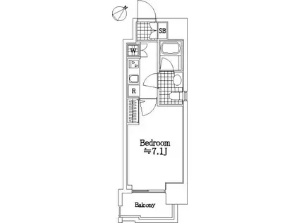 ジェノヴィア高田馬場(1K/4階)の間取り写真