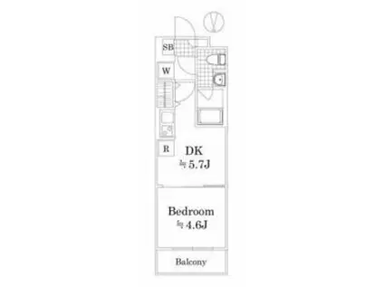 ラフィスタ鷺ノ宮(1DK/4階)の間取り写真