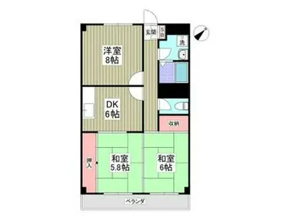 RENAXIAキミツ(3DK/2階)の間取り写真