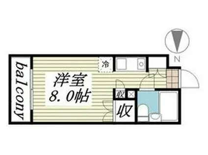 メゾン・ド・ラパン(ワンルーム/2階)の間取り写真