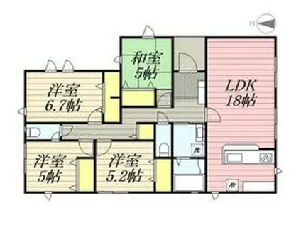 三岐鉄道三岐線 伊勢治田駅 徒歩17分 1階建 築3年(4LDK)の間取り写真