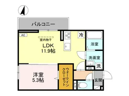 SOPHIA Ⅱ A(1LDK/2階)の間取り写真
