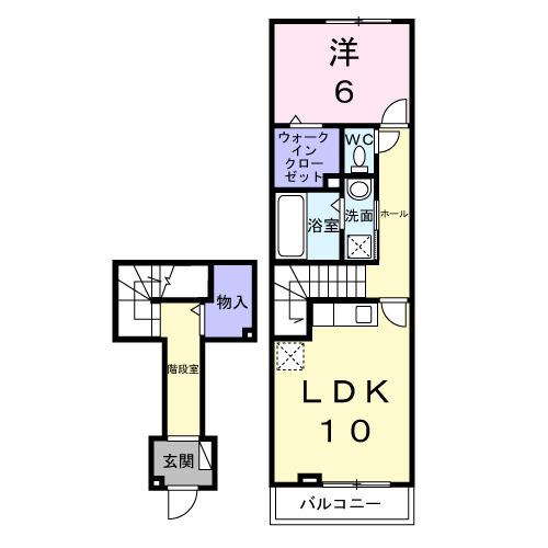エレガンス メゾン Ⅱ(1LDK/2階)の間取り写真