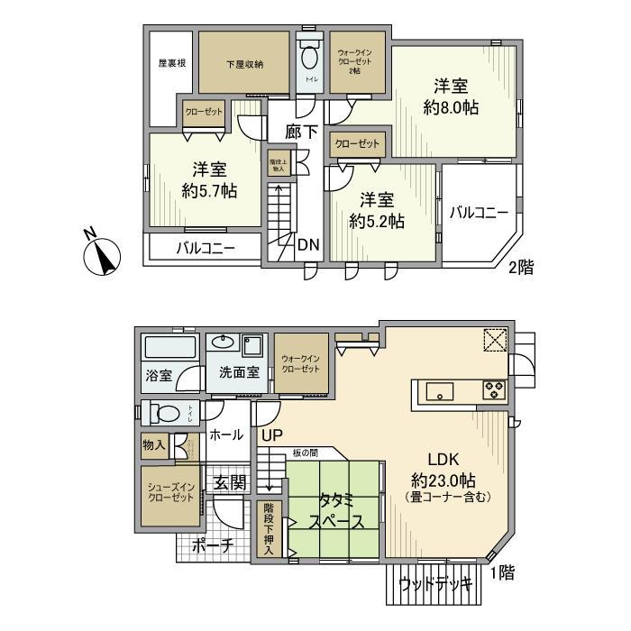 名鉄三河線 三河知立駅 徒歩4分 2階建 築6年(3LDK)の間取り写真
