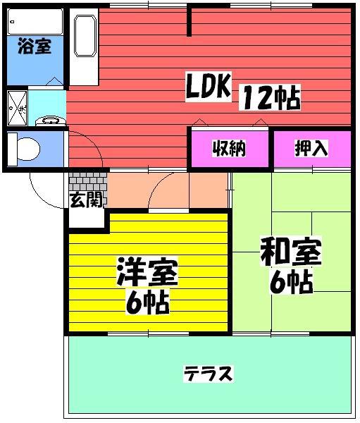 サングレイス(2LDK/1階)の間取り写真