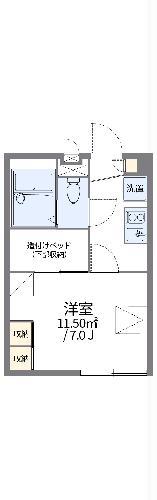 レオパレスウェルストンⅠ(1K/1階)の間取り写真