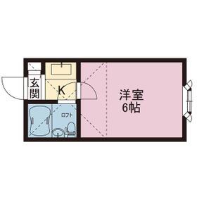 プラザドゥベルテックスA棟(1K/1階)の間取り写真