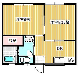 ドリームランド(2DK/2階)の間取り写真