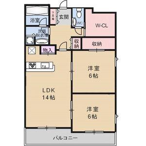 エントピア江坂(2LDK/2階)の間取り写真