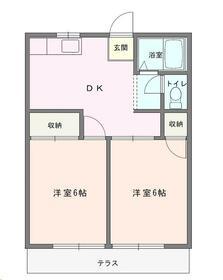 シティハイム中野(2DK/1階)の間取り写真