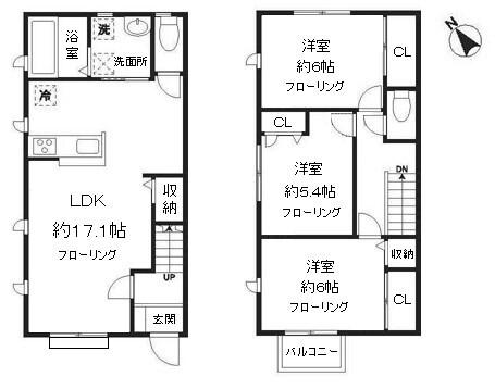 フォレスト リーフタウンB棟(3LDK)の間取り写真