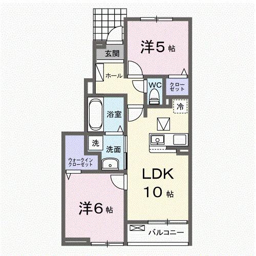 カーサ・コンソラータ(2LDK/1階)の間取り写真