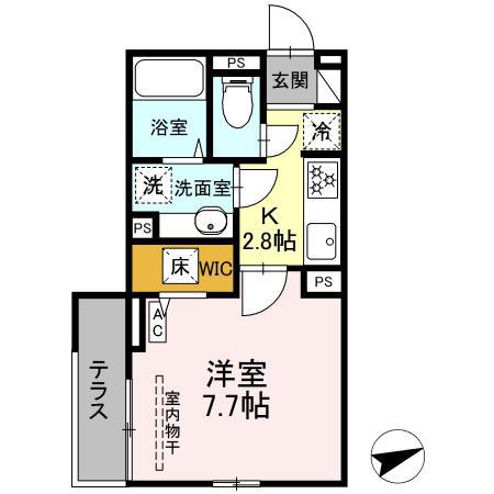セレスティア柴又Ⅵ(1K/1階)の間取り写真