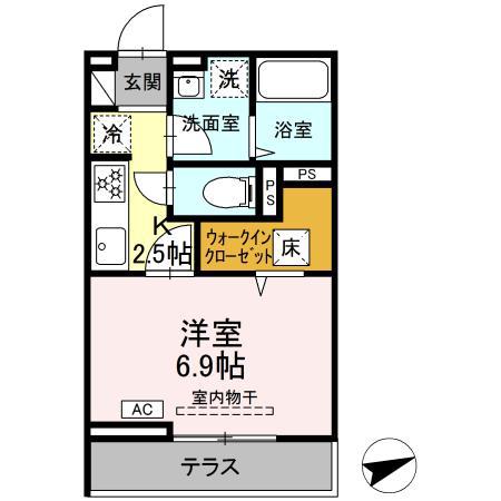 セレスティア柴又Ⅵ(1K/1階)の間取り写真