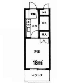 アーバンハイム府中(1K/2階)の間取り写真