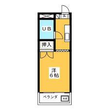 サンアベニュー二葉(1K/1階)の間取り写真