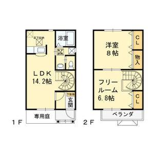 デュープレックス箕面東A・B(2LDK)の間取り写真