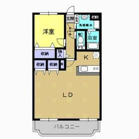 メゾン・ドゥ・ソレイユⅡ(1LDK/1階)の間取り写真