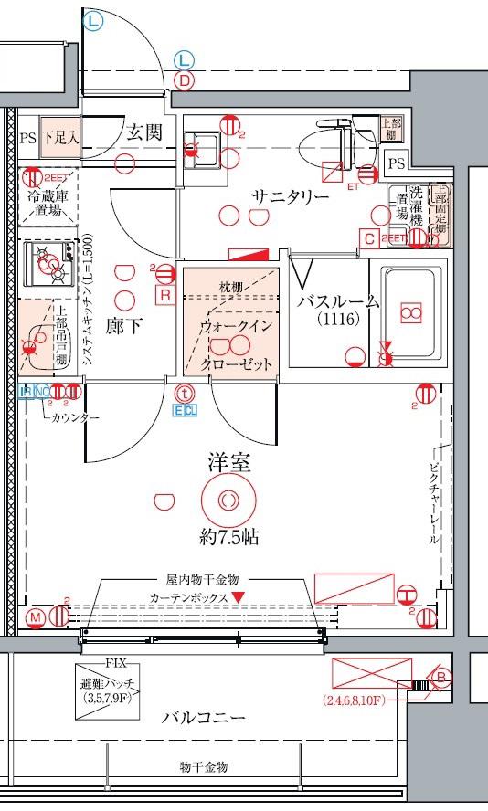 クレヴィスタ蒲田2(1K/5階)の間取り写真