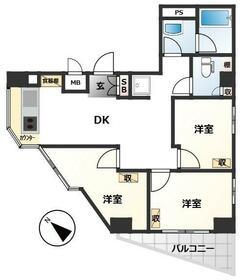 グランフォークス1鷹翔(3DK/5階)の間取り写真