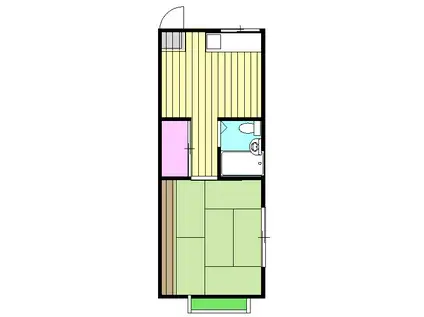 柏ハイツ(1DK/2階)の間取り写真