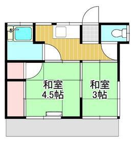 東武伊勢崎・大師線 越谷駅 徒歩3分 1階建 築58年(2K)の間取り写真