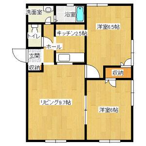 ソフィアC(2LDK/2階)の間取り写真