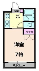 カシキレジデンス1(ワンルーム/2階)の間取り写真