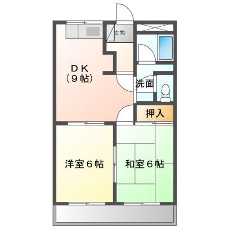 レオパレス立花寺Ⅱ(1K/1階)の間取り写真