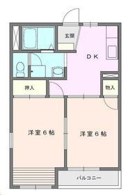 ランドマーク市原(2DK/2階)の間取り写真