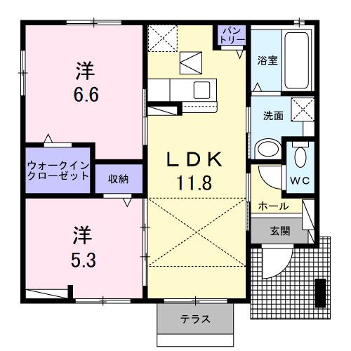 常磐線 大甕駅 徒歩30分 1階建 新築(2LDK)の間取り写真