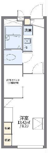 レオパレス鴻の巣(1K/2階)の間取り写真