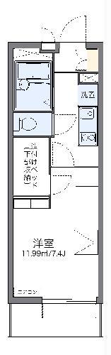 レオパレスグリーンフォレスト(1K/2階)の間取り写真