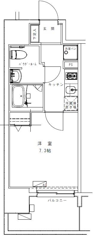 GENOVIA浅草Ⅶ(1K/5階)の間取り写真