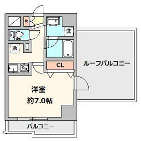 ロアール大鳥居(1K/6階)の間取り写真