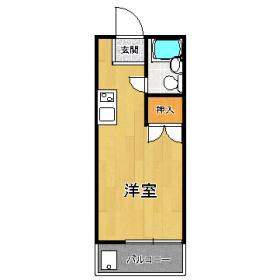 オアシス狭山台(ワンルーム/2階)の間取り写真