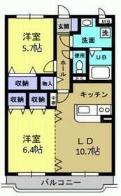 駒場コーポ2(2LDK/1階)の間取り写真