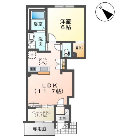 千葉市中央区大森町アパート(1LDK/1階)の間取り写真
