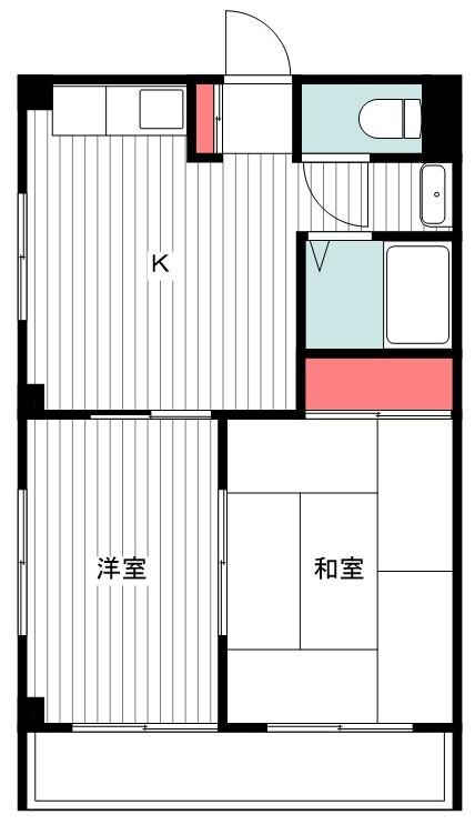ポートサイド久里浜(2K/4階)の間取り写真