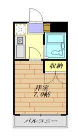 諏訪コーポ川崎(1K/3階)の間取り写真