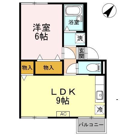 シャルムマスダⅠ A棟(1LDK/1階)の間取り写真