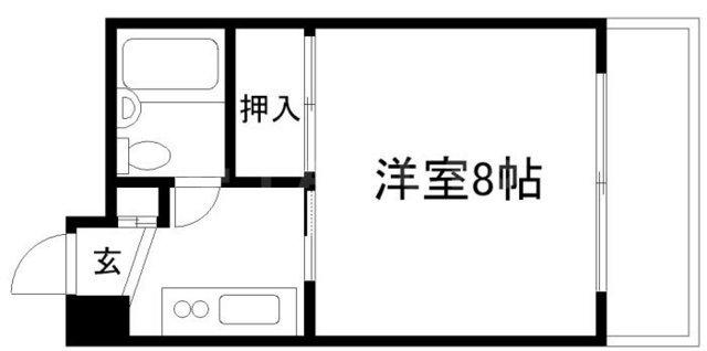 ハイツまさき苑(1K/4階)の間取り写真