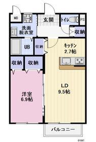 OLU OLU(1LDK/2階)の間取り写真