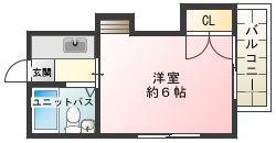 コーポいつき(1K/1階)の間取り写真