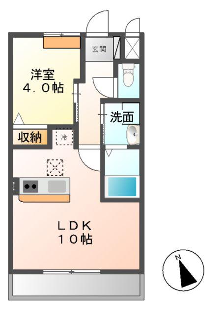 フォレストヴィラⅡ(1LDK/1階)の間取り写真