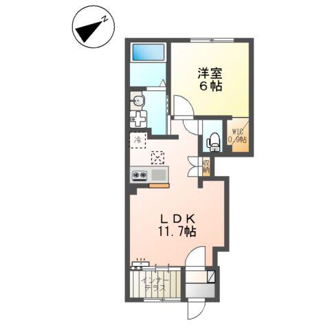 スカイセレーネ(1LDK/1階)の間取り写真