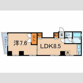 作田ビル(1LDK/4階)の間取り写真
