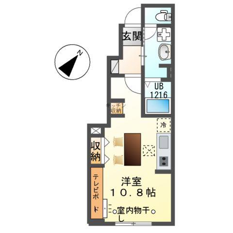 ワイズスクエア01(ワンルーム/1階)の間取り写真