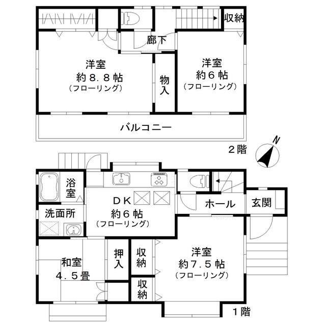 京王電鉄京王線 代田橋駅 徒歩6分 2階建 築20年(4DK)の間取り写真