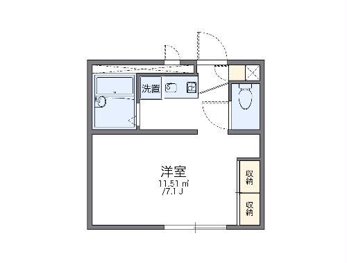 レオパレスリトルマウンティン(1K/1階)の間取り写真
